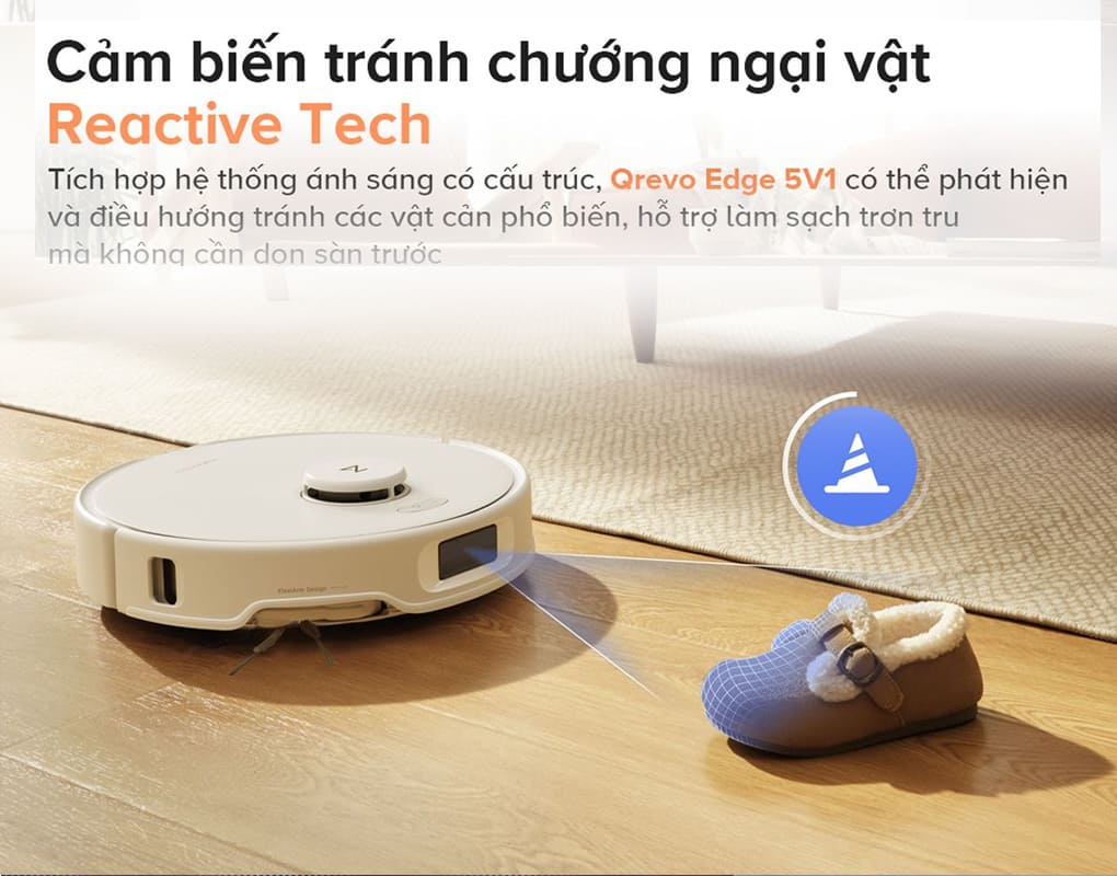 Robot hút bụi lau nhà Roborock Qrevo Edge 5V1 - Đen/Trắng